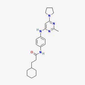 3-Cyclohexyl-N-(4-{[2-methyl-6-(pyrrolidin-1-YL)pyrimidin-4-YL]amino}phenyl)propanamide