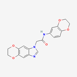 molecular formula C19H17N3O5 B11322174 N-(2,3-dihydro-1,4-benzodioxin-6-yl)-2-(6,7-dihydro-1H-[1,4]dioxino[2,3-f]benzimidazol-1-yl)acetamide 