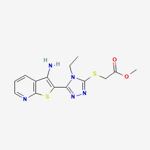 methyl {[5-(3-aminothieno[2,3-b]pyridin-2-yl)-4-ethyl-4H-1,2,4-triazol-3-yl]sulfanyl}acetate