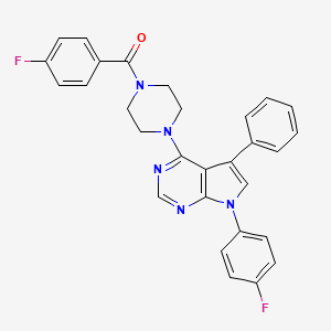 (4-fluorophenyl){4-[7-(4-fluorophenyl)-5-phenyl-7H-pyrrolo[2,3-d]pyrimidin-4-yl]piperazin-1-yl}methanone