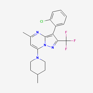 3-(2-Chlorophenyl)-5-methyl-7-(4-methylpiperidin-1-yl)-2-(trifluoromethyl)pyrazolo[1,5-a]pyrimidine