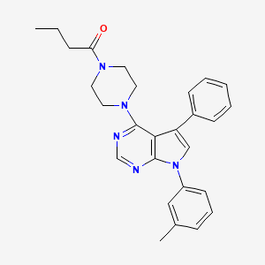 1-{4-[7-(3-methylphenyl)-5-phenyl-7H-pyrrolo[2,3-d]pyrimidin-4-yl]piperazin-1-yl}butan-1-one