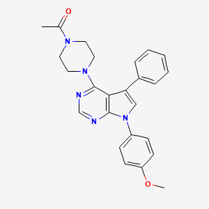 1-{4-[7-(4-methoxyphenyl)-5-phenyl-7H-pyrrolo[2,3-d]pyrimidin-4-yl]piperazin-1-yl}ethanone