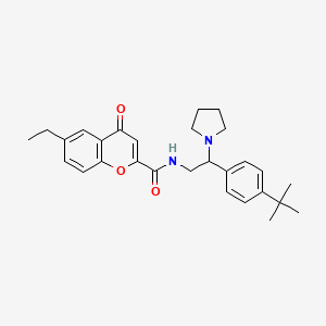 N-[2-(4-tert-butylphenyl)-2-(pyrrolidin-1-yl)ethyl]-6-ethyl-4-oxo-4H-chromene-2-carboxamide