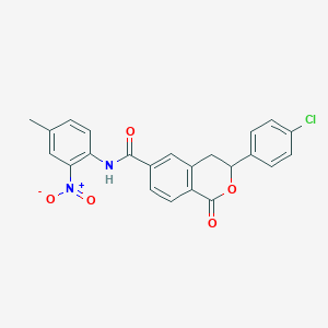 3-(4-chlorophenyl)-N-(4-methyl-2-nitrophenyl)-1-oxo-3,4-dihydro-1H-isochromene-6-carboxamide