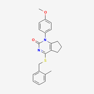 1-(4-methoxyphenyl)-4-[(2-methylbenzyl)sulfanyl]-1,5,6,7-tetrahydro-2H-cyclopenta[d]pyrimidin-2-one