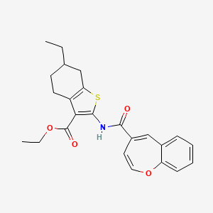 molecular formula C24H25NO4S B11322280 Ethyl 2-[(1-benzoxepin-4-ylcarbonyl)amino]-6-ethyl-4,5,6,7-tetrahydro-1-benzothiophene-3-carboxylate 