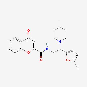 N-[2-(5-methylfuran-2-yl)-2-(4-methylpiperidin-1-yl)ethyl]-4-oxo-4H-chromene-2-carboxamide