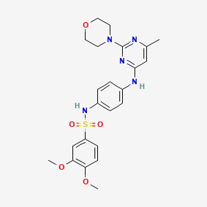 3,4-dimethoxy-N-(4-((6-methyl-2-morpholinopyrimidin-4-yl)amino)phenyl)benzenesulfonamide