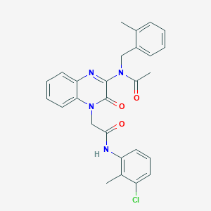 N-(4-{2-[(3-chloro-2-methylphenyl)amino]-2-oxoethyl}-3-oxo-3,4-dihydroquinoxalin-2-yl)-N-(2-methylbenzyl)acetamide