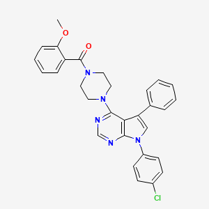 molecular formula C30H26ClN5O2 B11322336 {4-[7-(4-chlorophenyl)-5-phenyl-7H-pyrrolo[2,3-d]pyrimidin-4-yl]piperazin-1-yl}(2-methoxyphenyl)methanone 