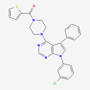 {4-[7-(3-chlorophenyl)-5-phenyl-7H-pyrrolo[2,3-d]pyrimidin-4-yl]piperazin-1-yl}(thiophen-2-yl)methanone