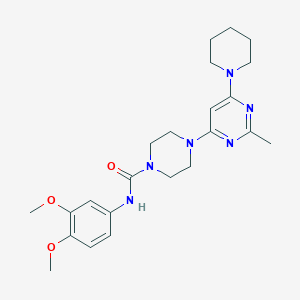 molecular formula C23H32N6O3 B11322354 N-(3,4-Dimethoxyphenyl)-4-[2-methyl-6-(piperidin-1-YL)pyrimidin-4-YL]piperazine-1-carboxamide 