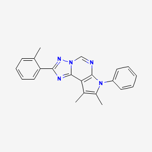 molecular formula C22H19N5 B11322362 8,9-dimethyl-2-(2-methylphenyl)-7-phenyl-7H-pyrrolo[3,2-e][1,2,4]triazolo[1,5-c]pyrimidine 