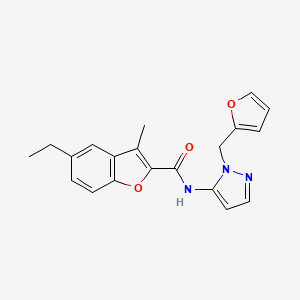 5-ethyl-N-[1-(furan-2-ylmethyl)-1H-pyrazol-5-yl]-3-methyl-1-benzofuran-2-carboxamide