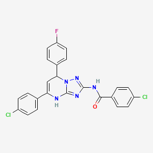 4-chloro-N-[5-(4-chlorophenyl)-7-(4-fluorophenyl)-3,7-dihydro[1,2,4]triazolo[1,5-a]pyrimidin-2-yl]benzamide