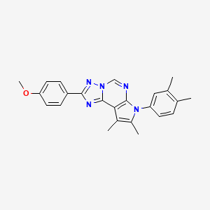 molecular formula C24H23N5O B11322382 4-[7-(3,4-Dimethylphenyl)-8,9-dimethyl-7H-pyrrolo[3,2-E][1,2,4]triazolo[1,5-C]pyrimidin-2-YL]phenyl methyl ether 