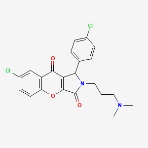 molecular formula C22H20Cl2N2O3 B11322389 7-Chloro-1-(4-chlorophenyl)-2-[3-(dimethylamino)propyl]-1,2-dihydrochromeno[2,3-c]pyrrole-3,9-dione 