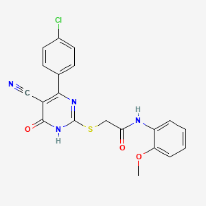 2-{[4-(4-Chlorophenyl)-5-cyano-6-oxo-1,6-dihydropyrimidin-2-YL]sulfanyl}-N-(2-methoxyphenyl)acetamide