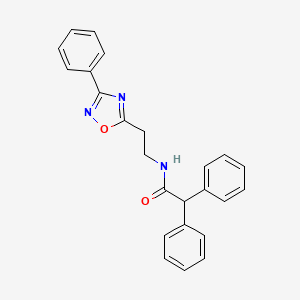 molecular formula C24H21N3O2 B11322403 2,2-diphenyl-N-[2-(3-phenyl-1,2,4-oxadiazol-5-yl)ethyl]acetamide CAS No. 1018143-43-5