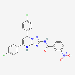 molecular formula C24H16Cl2N6O3 B11322409 N-[5,7-bis(4-chlorophenyl)-4,7-dihydro[1,2,4]triazolo[1,5-a]pyrimidin-2-yl]-3-nitrobenzamide 