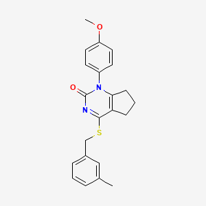 molecular formula C22H22N2O2S B11322420 1-(4-methoxyphenyl)-4-[(3-methylbenzyl)sulfanyl]-1,5,6,7-tetrahydro-2H-cyclopenta[d]pyrimidin-2-one 