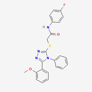 N-(4-fluorophenyl)-2-{[5-(2-methoxyphenyl)-4-phenyl-4H-1,2,4-triazol-3-yl]sulfanyl}acetamide