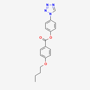 molecular formula C18H18N4O3 B11322431 4-(1H-tetrazol-1-yl)phenyl 4-butoxybenzoate 