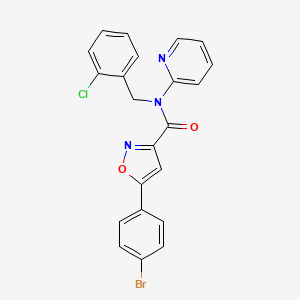 molecular formula C22H15BrClN3O2 B11322448 5-(4-bromophenyl)-N-(2-chlorobenzyl)-N-(pyridin-2-yl)-1,2-oxazole-3-carboxamide 