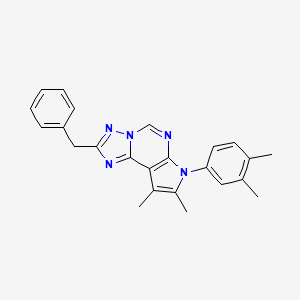 molecular formula C24H23N5 B11322464 2-benzyl-7-(3,4-dimethylphenyl)-8,9-dimethyl-7H-pyrrolo[3,2-e][1,2,4]triazolo[1,5-c]pyrimidine 