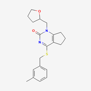 4-[(3-methylbenzyl)sulfanyl]-1-(tetrahydrofuran-2-ylmethyl)-1,5,6,7-tetrahydro-2H-cyclopenta[d]pyrimidin-2-one