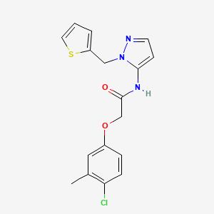 2-(4-chloro-3-methylphenoxy)-N-[1-(thiophen-2-ylmethyl)-1H-pyrazol-5-yl]acetamide