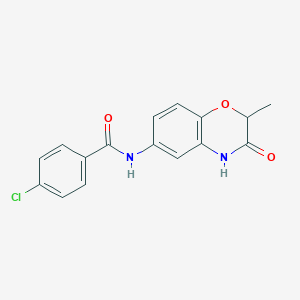 4-chloro-N-(2-methyl-3-oxo-3,4-dihydro-2H-1,4-benzoxazin-6-yl)benzamide