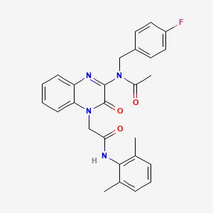 N-(4-{2-[(2,6-dimethylphenyl)amino]-2-oxoethyl}-3-oxo-3,4-dihydroquinoxalin-2-yl)-N-(4-fluorobenzyl)acetamide