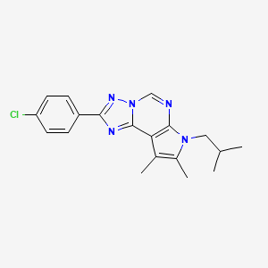 molecular formula C19H20ClN5 B11322543 2-(4-chlorophenyl)-7-isobutyl-8,9-dimethyl-7H-pyrrolo[3,2-e][1,2,4]triazolo[1,5-c]pyrimidine 