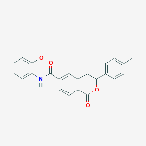 molecular formula C24H21NO4 B11322565 N-(2-methoxyphenyl)-3-(4-methylphenyl)-1-oxo-3,4-dihydro-1H-isochromene-6-carboxamide 