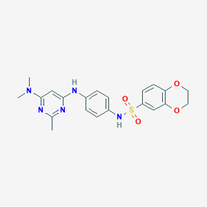 N-(4-{[6-(dimethylamino)-2-methylpyrimidin-4-yl]amino}phenyl)-2,3-dihydro-1,4-benzodioxine-6-sulfonamide