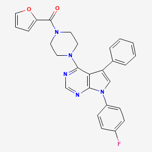 {4-[7-(4-fluorophenyl)-5-phenyl-7H-pyrrolo[2,3-d]pyrimidin-4-yl]piperazin-1-yl}(furan-2-yl)methanone