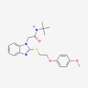 N-tert-butyl-2-(2-{[2-(4-methoxyphenoxy)ethyl]sulfanyl}-1H-benzimidazol-1-yl)acetamide