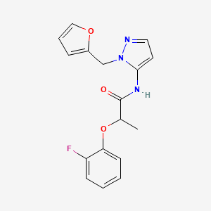 2-(2-fluorophenoxy)-N-[1-(furan-2-ylmethyl)-1H-pyrazol-5-yl]propanamide