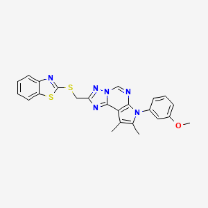 2-({[7-(3-Methoxyphenyl)-8,9-dimethyl-7H-pyrrolo[3,2-E][1,2,4]triazolo[1,5-C]pyrimidin-2-YL]methyl}sulfanyl)-1,3-benzothiazole