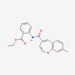 molecular formula C21H19NO4 B11322634 Ethyl 2-{[(8-methyl-1-benzoxepin-4-yl)carbonyl]amino}benzoate 