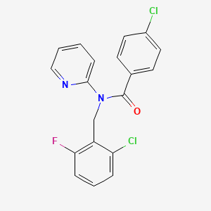 molecular formula C19H13Cl2FN2O B11322651 4-chloro-N-(2-chloro-6-fluorobenzyl)-N-(pyridin-2-yl)benzamide 