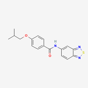 molecular formula C17H17N3O2S B11322701 N-(2,1,3-benzothiadiazol-5-yl)-4-(2-methylpropoxy)benzamide 