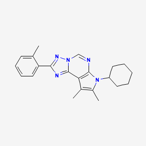 7-cyclohexyl-8,9-dimethyl-2-(2-methylphenyl)-7H-pyrrolo[3,2-e][1,2,4]triazolo[1,5-c]pyrimidine