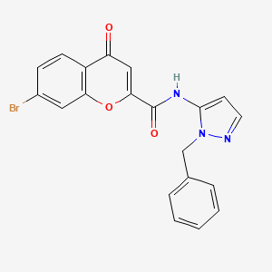 molecular formula C20H14BrN3O3 B11322736 N-(1-benzyl-1H-pyrazol-5-yl)-7-bromo-4-oxo-4H-chromene-2-carboxamide 