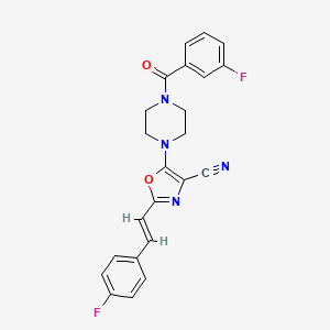 5-{4-[(3-fluorophenyl)carbonyl]piperazin-1-yl}-2-[(E)-2-(4-fluorophenyl)ethenyl]-1,3-oxazole-4-carbonitrile