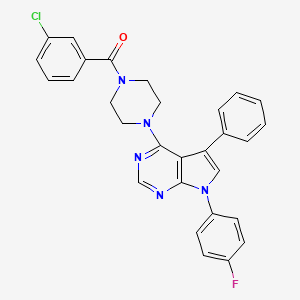 molecular formula C29H23ClFN5O B11322769 (3-chlorophenyl){4-[7-(4-fluorophenyl)-5-phenyl-7H-pyrrolo[2,3-d]pyrimidin-4-yl]piperazin-1-yl}methanone 