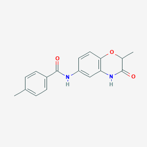 molecular formula C17H16N2O3 B11322777 4-methyl-N-(2-methyl-3-oxo-3,4-dihydro-2H-1,4-benzoxazin-6-yl)benzamide 