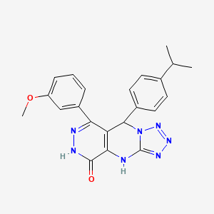 molecular formula C22H21N7O2 B11322781 10-(3-methoxyphenyl)-8-(4-propan-2-ylphenyl)-2,4,5,6,7,11,12-heptazatricyclo[7.4.0.03,7]trideca-1(9),3,5,10-tetraen-13-one 